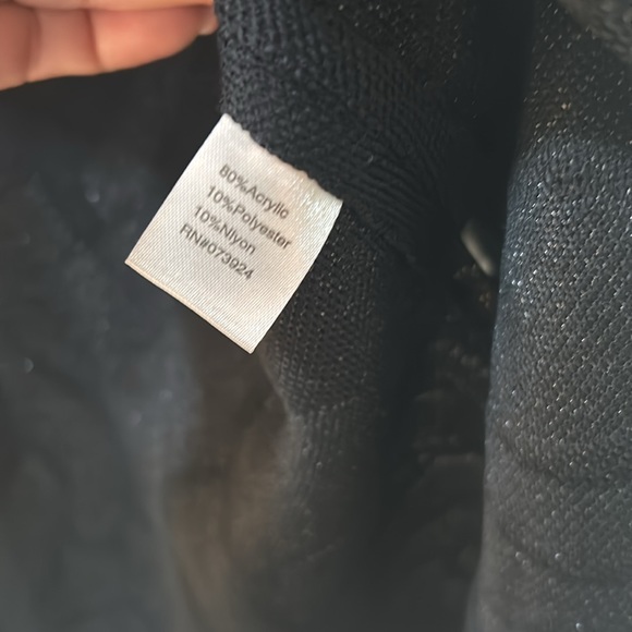 MING WANG OPEN CARDIGAN SWEATER WOMEN Sz SMALL BLACK FLORAL LONG SLEEVES - Picture 12 of 13